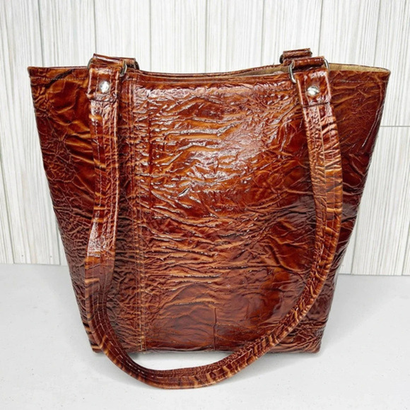 Bamzi Bag Leather‎ Embossed Tote Bag Pockets - Picture 1 of 15